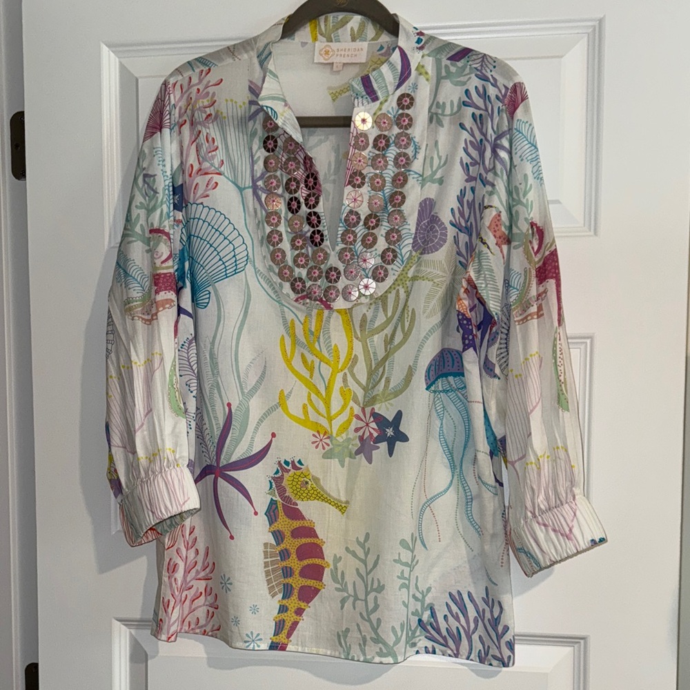 Sheridan French “Under the Sea” tunic size Large